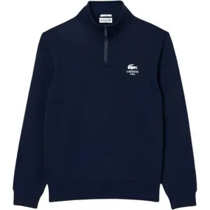 Свитшот с принтом и молнией до горла LACOSTE, синий