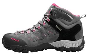 Кроссовки для походов и треккинга женские с высоким берцем серо-красный Humtto