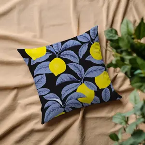 Декоративная подушка queence Желтые лимоны, наволочка с рисунком с обеих сторон, подушка 40x40 см, включая молнию Queence, Bedruckt