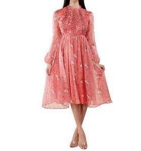 Весеннее платье с цветочным принтом в коралловом цвете L'ATISTE