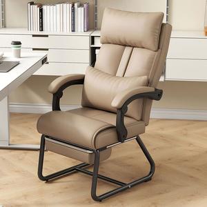 Кресло офисное Xihao эргономичное кожа светло-кофейный с подставкой для ног стальные регулируемые подлокотники SIHOO