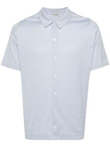Рубашка тонкой вязки с короткими рукавами John Smedley, синяя