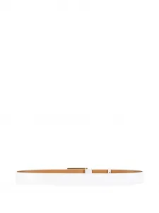 Кожаный ремень с логотипом на пряжке Elisabetta Franchi, белый