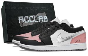 Jordan Air 1 Легкие Увеличивающие рост Кроссовки низкие Винтажные баскетбольные женские черные розовые