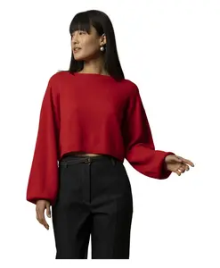 Стильная укороченная толстовка с расклешенными рукавами. Kocca, красный