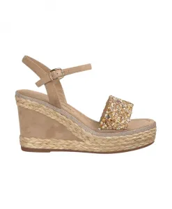 Туфли на танкетке с отделкой стразами Alma En Pena, бежевый