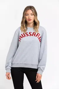Серый хлопковый женский свитер Trussardi