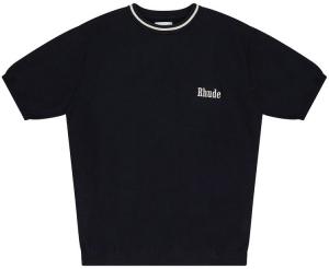 Вязаная футболка с логотипом Rhude, черный