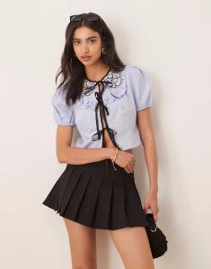 Топ с завязкой спереди от Sister Jane Bluebell светло-голубого цвета