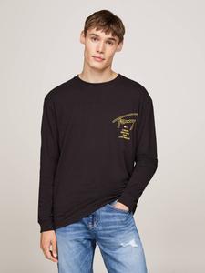 Лонгслив Tommy Jeans Regular Fit, черный