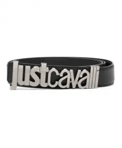Ремень с vitello liscio opaco Just Cavalli, черный