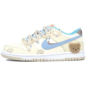 Кроссовки Nike Dunk Skateboarding Shoes Women's Low-top White/Blue/Yellow, синий/желтый