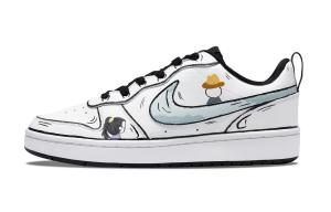 Nike Детские низкие скейтбордистские кроссовки Court Borough Dream Journey 2 из синтетической кожи с противоскользящей амортизацией, белые