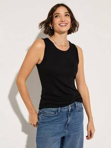 Топ-майка Darina с ребристой фактурой Baukjen, Caviar Black