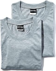 Комплект мужских футболок с коротким рукавом Slasher TH-TS001 (2 шт.) / Круглый вырез Thrasher, серый