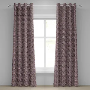 Африканская штора на люверсах ABAKUHAUS, мотив шкура леопарда с абстрактным камуфляжным рисунком животных сафари, декоративная двухпанельная штора, 280 см x 225 см, цвет: пурпурно-фиолетовый с бархатцами Abakuhaus