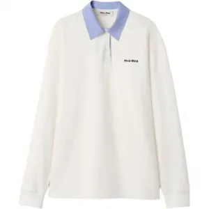 MIU MIU Polo Shirts Women's White Polo Collar Moderate