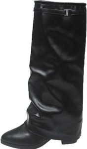 Женские ботинки с отворотом на низком каблуке и платформе, повседневные, с круглым носком, на стойке, байкерского стиля ZJWBB, Black