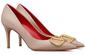 Vlogo Signature Slim Heel Высокие каблуки 8 см Женские Серо-розовые Valentino