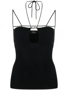 Трикотажный топ в рубчик Blumarine, черный