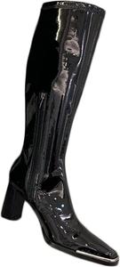 Женские теплые ботинки Yiozoi с квадратным носком, осень-зима, прочные, для отдыха на улице, с устойчивым каблуком, из лакированной кожи, Plush High Top