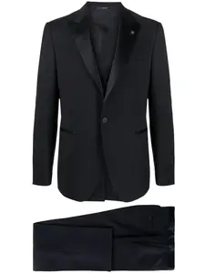 Костюм из вирджинской шерсти с однобортным пиджаком TAGLIATORE, синий