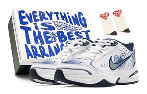 Кроссовки Nike Air Monarch 4 Skateboarding Shoes Unisex Low-top White, белый/синий