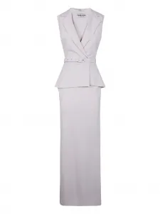 Платье с баской и поясом CHIARA BONI La Petite Robe, белый