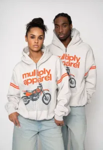 Толстовка на молнии большого размера в автомобильном стиле Multiply Apparel, Glacier Gray