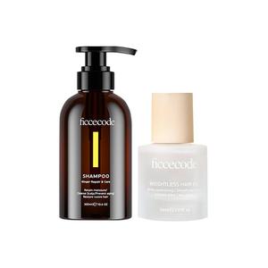 Шампунь с аминокислотами без силиконов и имбирем + эфирные масла для ухода за волосами контроль жирности 300мл*2+30мл FicceCode