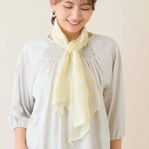 Палантин из вискозного шелка с квадратным узором Lobjie, цвет Yellow