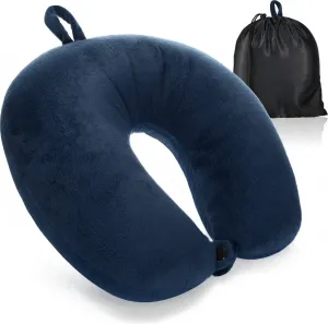 Подушка для шеи премиум-класса com-four - подушка для поддержки шеи с эффектом памяти - подушка для шеи для взрослых - бархатистая и мягкая дорожная подушка для самолета, автомобиля, поезда, корабля и автобуса - средство для сна COM-Four