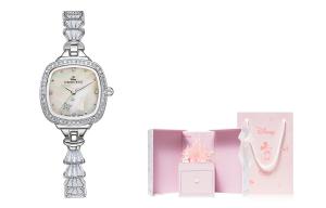 Disney Женские часы с кварцевым механизмом на ремешке из сплава с белым циферблатом