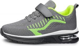 Детские кроссовки Anlarach для малышей, мальчиков и девочек, спортивные беговые кроссовки с воздушной подушкой для малышей/маленьких детей/старших детей, зеленый/серый