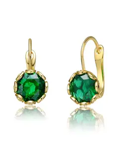 Современные мерцающие серьги-подвески с кубическим цирконием Rachel Glauber, green