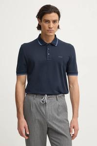 Хлопковая поло Boss, темно-синий