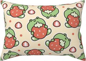 Pevtufa Наволочка Frog Hold с принтом клубники и застежкой конвертом Frog Hold Strawberry