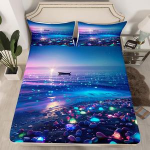 Erosebridal Неоновый комплект постельного белья Full с морским принтом для детей, Blue Purple