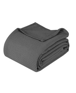 Легкое тканое одеяло Nobel Cotton Jacquard Dobby Weave Textured Chevron, размер King Superior, Charcoal