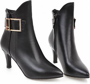 Женские туфли на высоком каблуке Inornever OL с острым носком, модные, из искусственной кожи с пряжкой на щиколотке, для свадьбы, Black