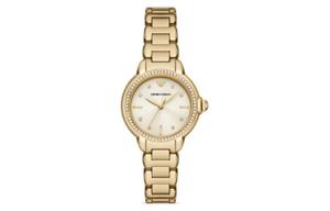 Трехстрелочные часы из нержавеющей стали с золотистым покрытием EMPORIO ARMANI