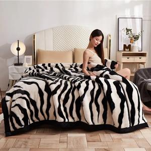 Fuanna Плед 200х230 см, двойной утепленный, вес 3500 г, цвет Nordic Zebra