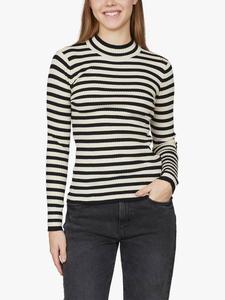 Топ с полосками и рубчиком Huga Sisters Point, Black/Multi