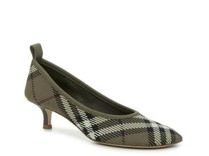 Туфли Burberry Baby Knit Pump, Olive Green Plaid Print