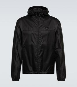 Техническая шелковая куртка с капюшоном Prada, черный