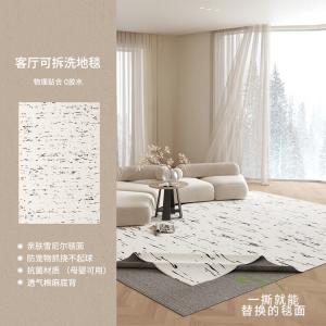 AOVOC Ковер 160х230 см съемный и моющийся из стойкого к шерсти шениля для гостиной, спальни, под диван или журнальный столик