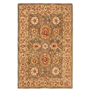 Ковер из шерсти с цветочным рисунком в рамке Anatolia Marion Safavieh, мультиколор, 122x122 см, круглый