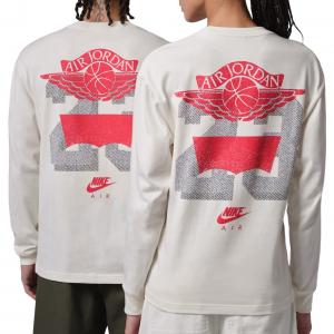 Футболка с длинным рукавом Air Jordan x Levi's, азиатский размер, цвет «Бежевый, красный, серый»