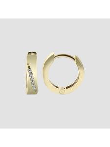 Adeliás Женские серьги - серьги-кольца на шарнирах из золота 375 пробы с кубическим цирконием в золоте