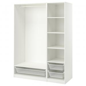 Гардеробная комбинация, белая, 150х58х201 см, Pax IKEA